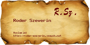 Roder Szeverin névjegykártya
